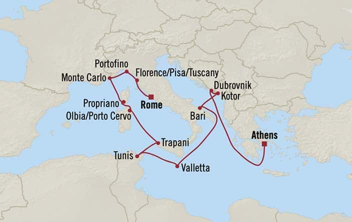 Oceania Cruises 14 days from Jerusalem Haifa Israel to Rome